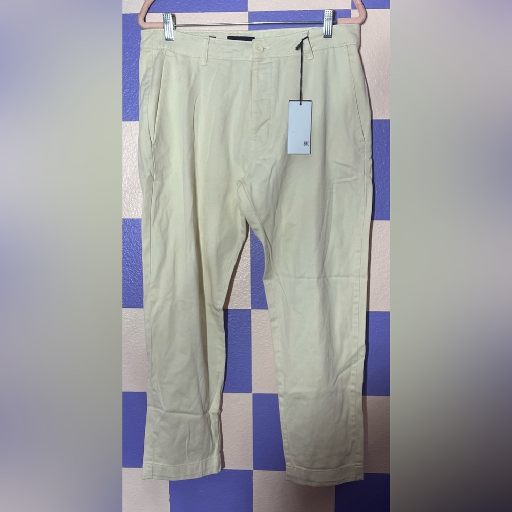 NWT Piombo Regular Fit Straight Leg Pants in Cream / Off-White - Size 33